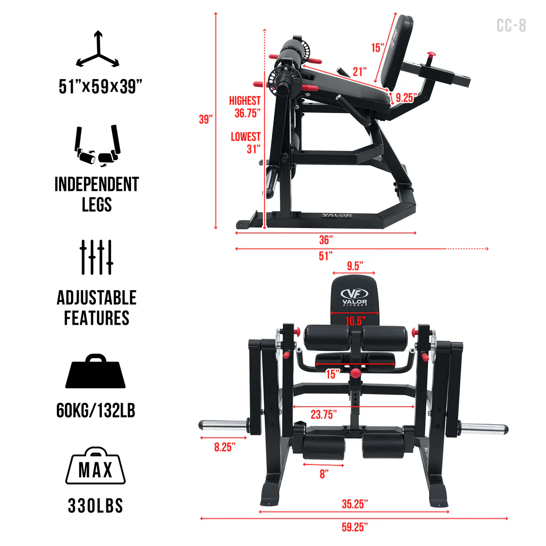 Heavy Duty Isolated Leg Extension - Curl Machine - Image 2